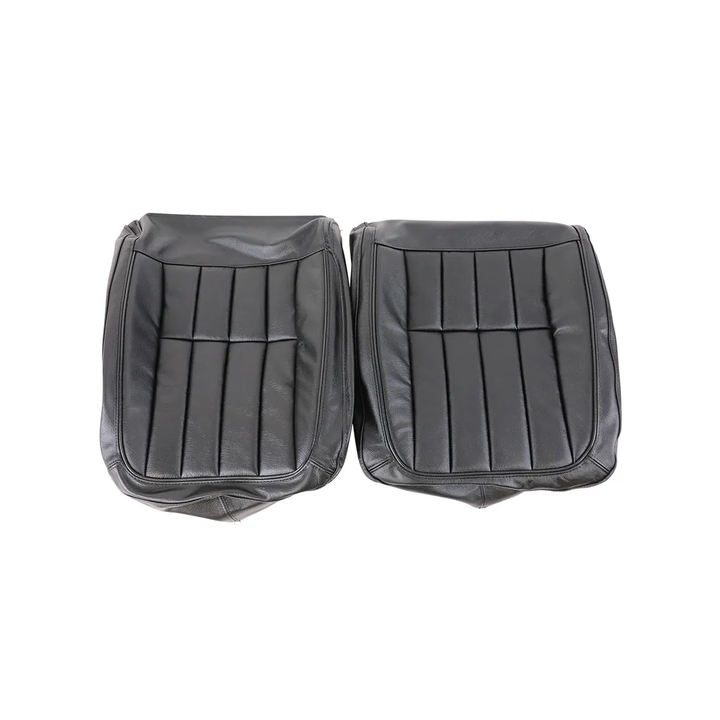 1970-1971 Corvette C3 Driver Leather Seat Covers 100% Leather - Black - Pair