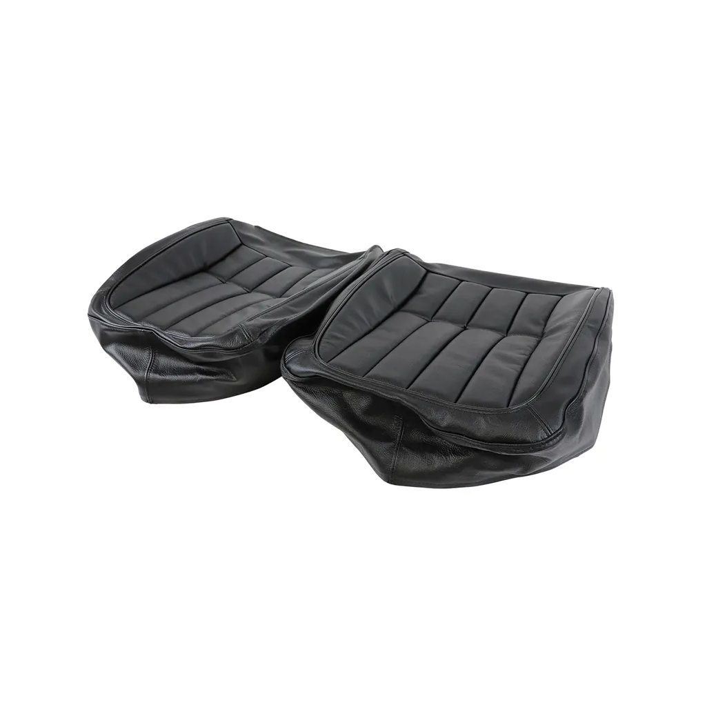 1970-1971 Corvette C3 Driver Leather Seat Covers 100% Leather - Black - Pair