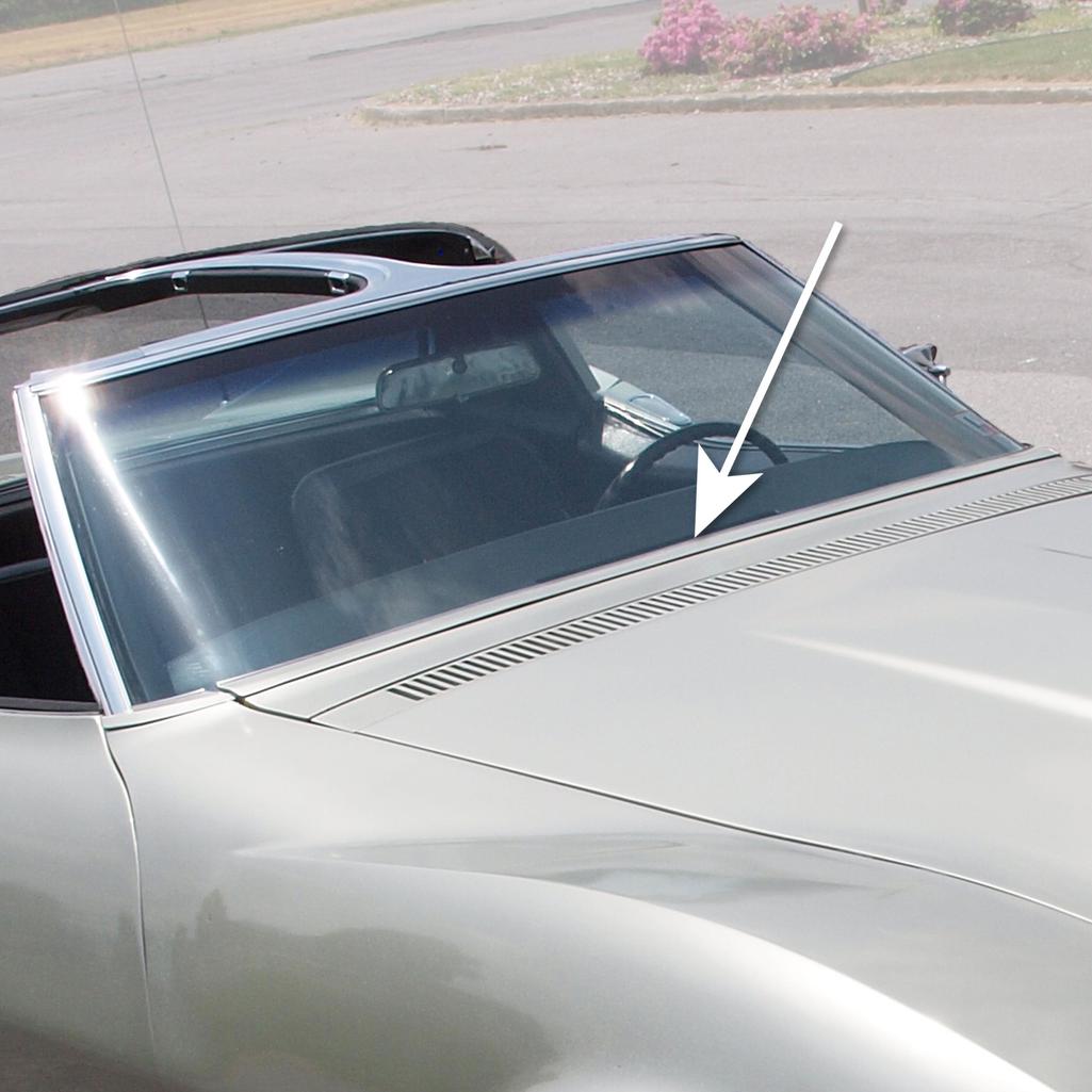 1968 Corvette C3 Windshield Wiper Door Stainless Steel Molding