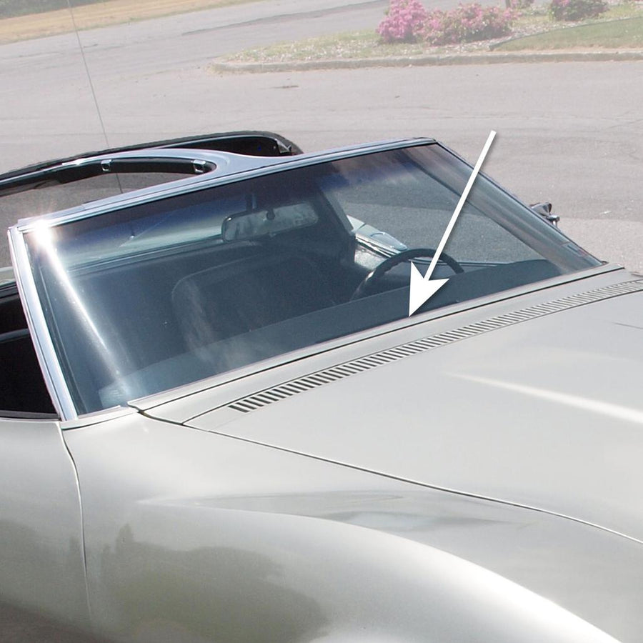 1968 Corvette C3 Windshield Wiper Door Stainless Steel Molding