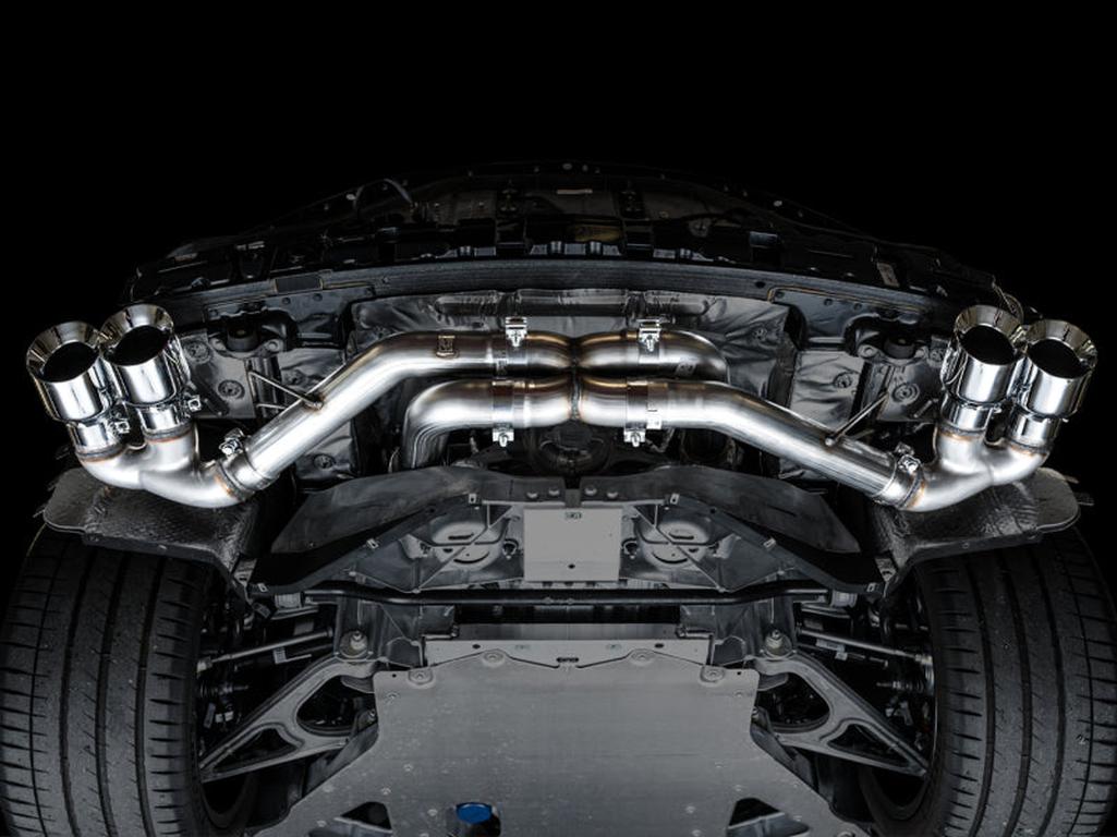 AWE Tuning 2020-2025 Chevrolet Corvette C8 Track Edition Exhaust with Quad Chrome Silver Tips