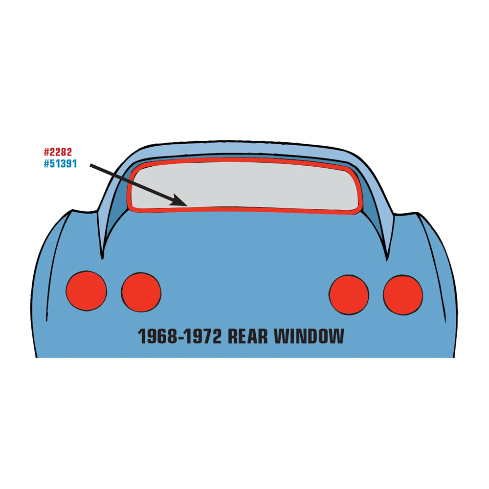 1968-1972 Corvette C3 Weatherstrip - Rear Window Coupe