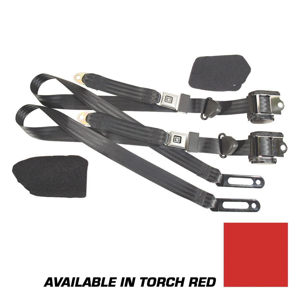 1993-1996 Corvette C4 Torch Red Lap & Shoulder Seat Belts - Single Retractor