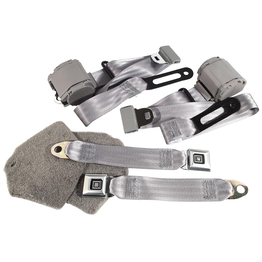 1992-1996 Corvette C4 Gray Lap & Shoulder Seat Belts - Single Retractor