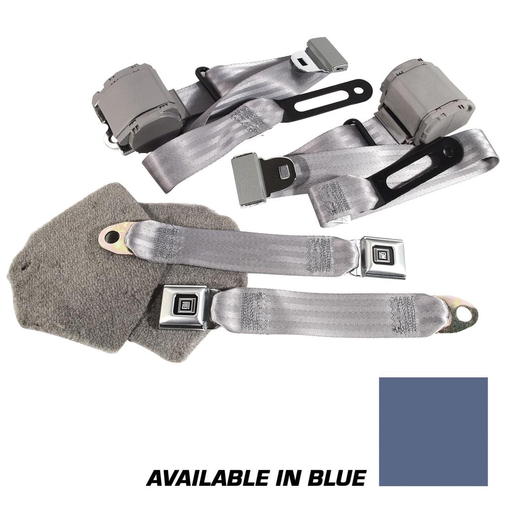 1990-1991 Corvette C4 Blue Lap & Shoulder Seat Belts - Single Retractor