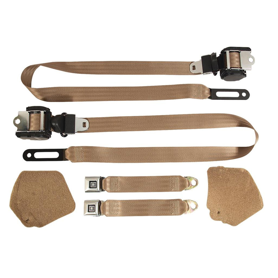 1992-1996 Corvette C4 Beige Lap & Shoulder Seat Belts - Single Retractor