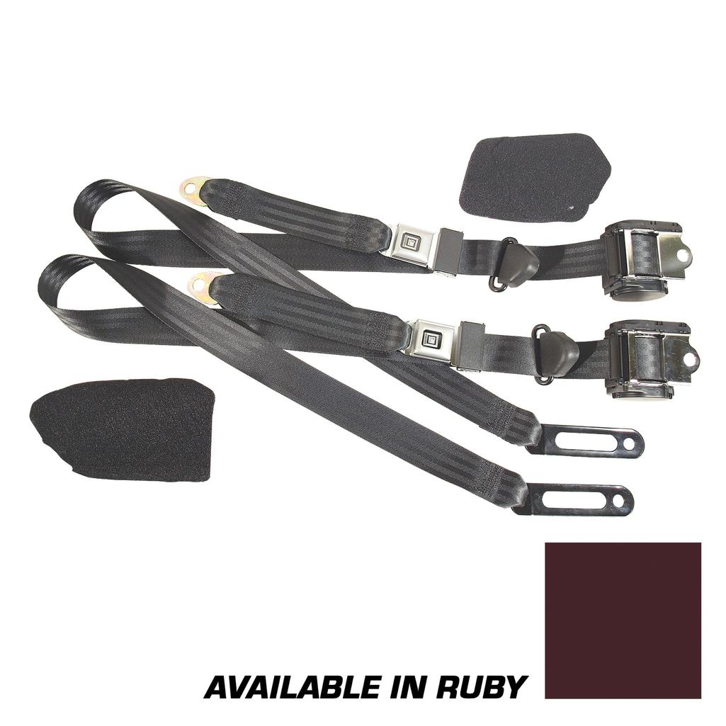1993 Corvette C4 Ruby Lap & Shoulder Seat Belts - Single Retractor - Ruby Red