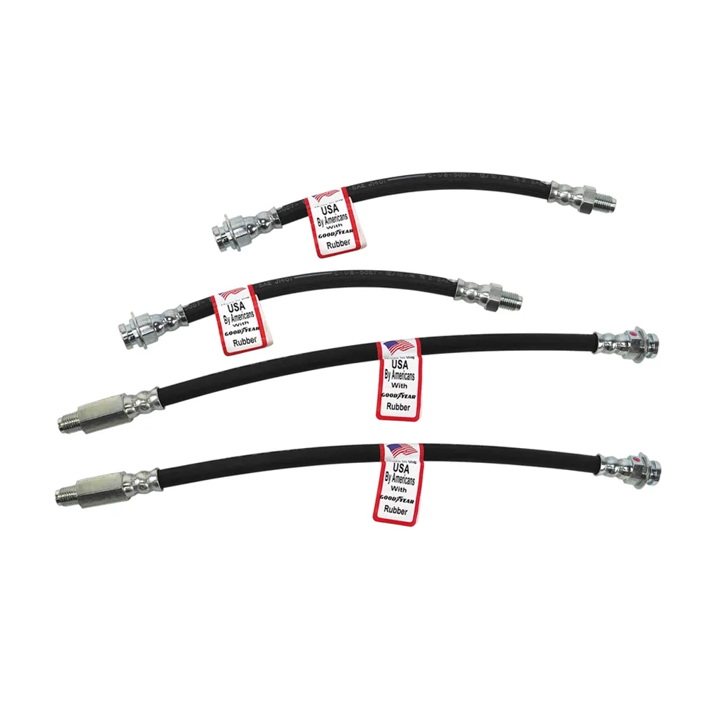1963-1982 Corvette C2/C3 Brake Lines - Rubber - 4Pc Set USA