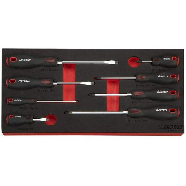 BOXO USA 185-Piece Metric and SAE Tool Set with 3-Drawer Hand Carry Box - Black