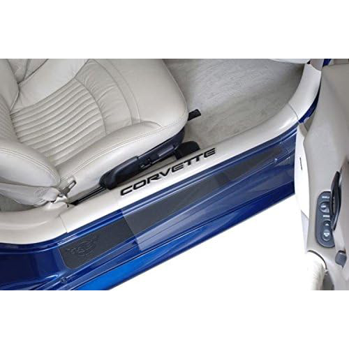 C5 Corvette - Clear Door Sill Ease/Protector With Embossed Letters-1997-2004