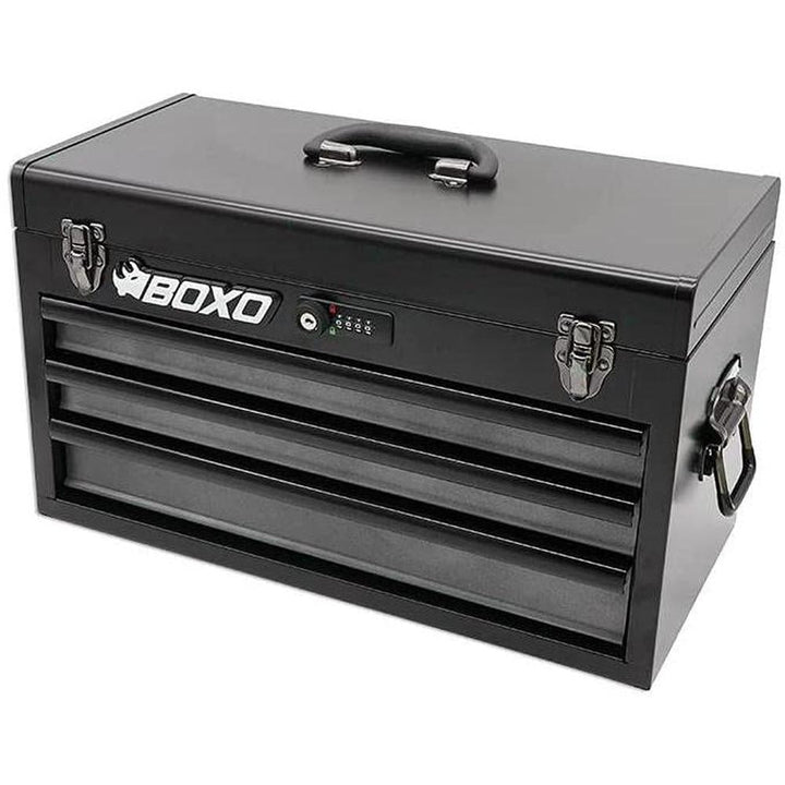 BOXO USA 185-Piece Metric and SAE Tool Set with 3-Drawer Hand Carry Box - Black
