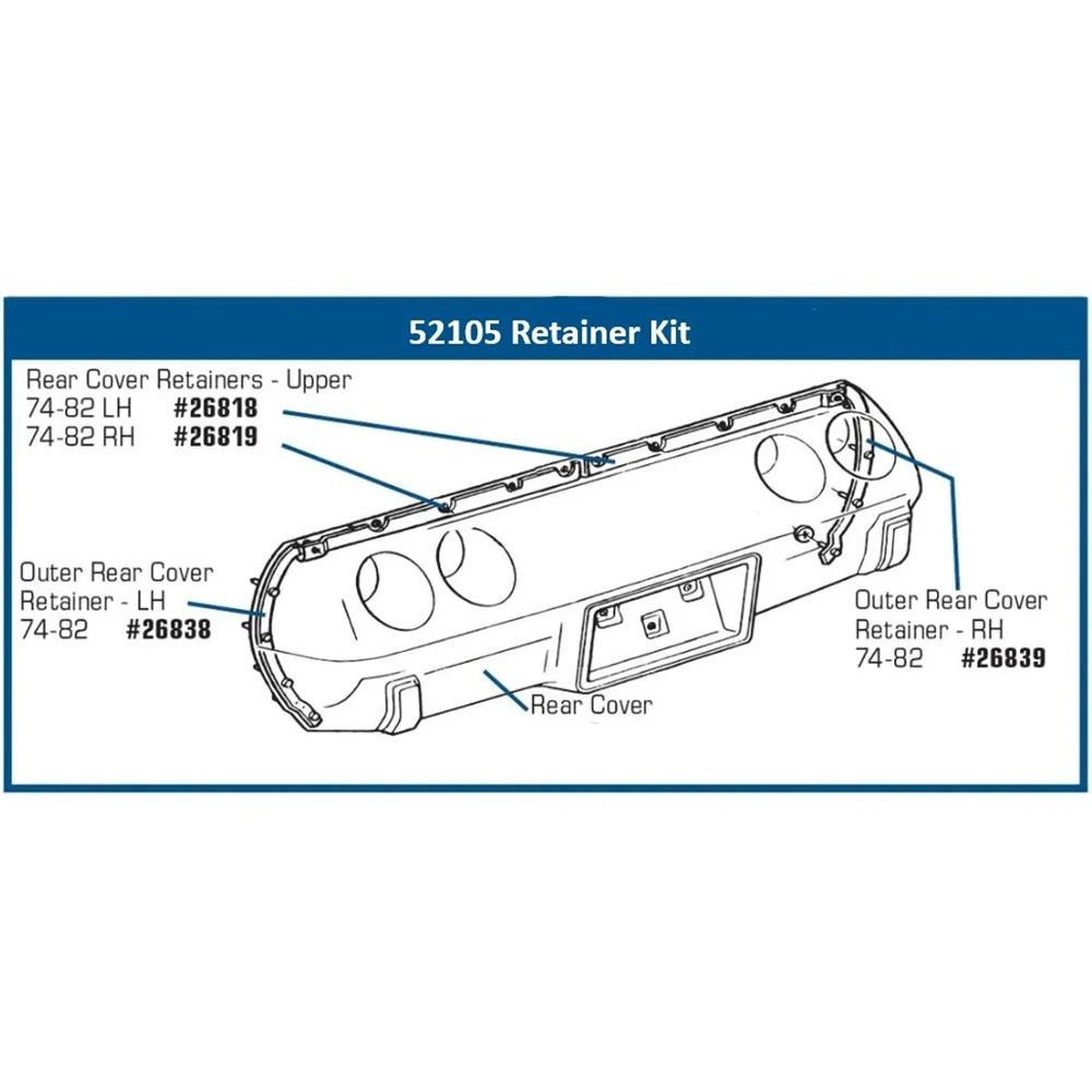 1974-1979 Corvette C3 Rear Bumper Retainer Set - 4Pc