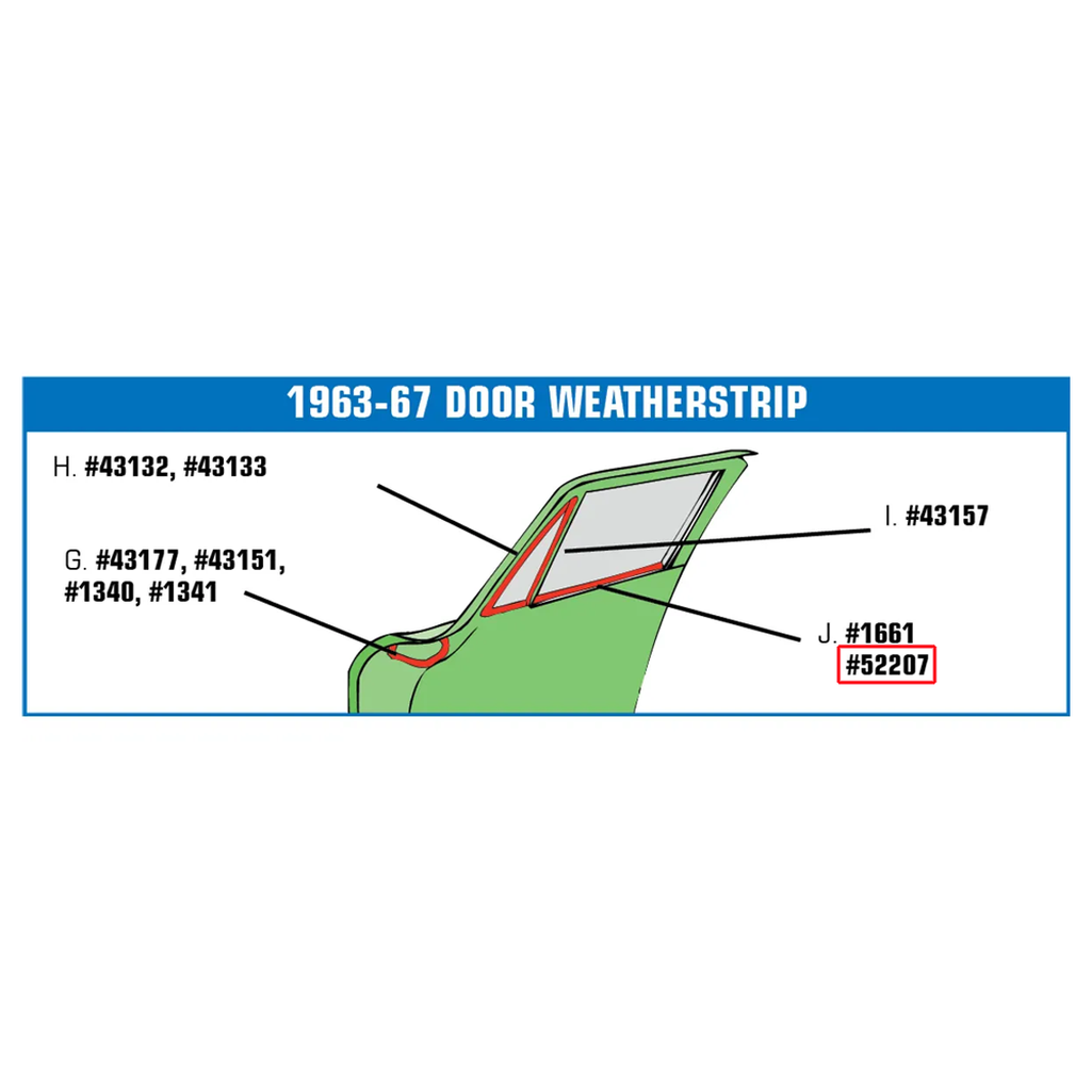 C2 1963-1967 Corvette Window Seals - Outer Coupe