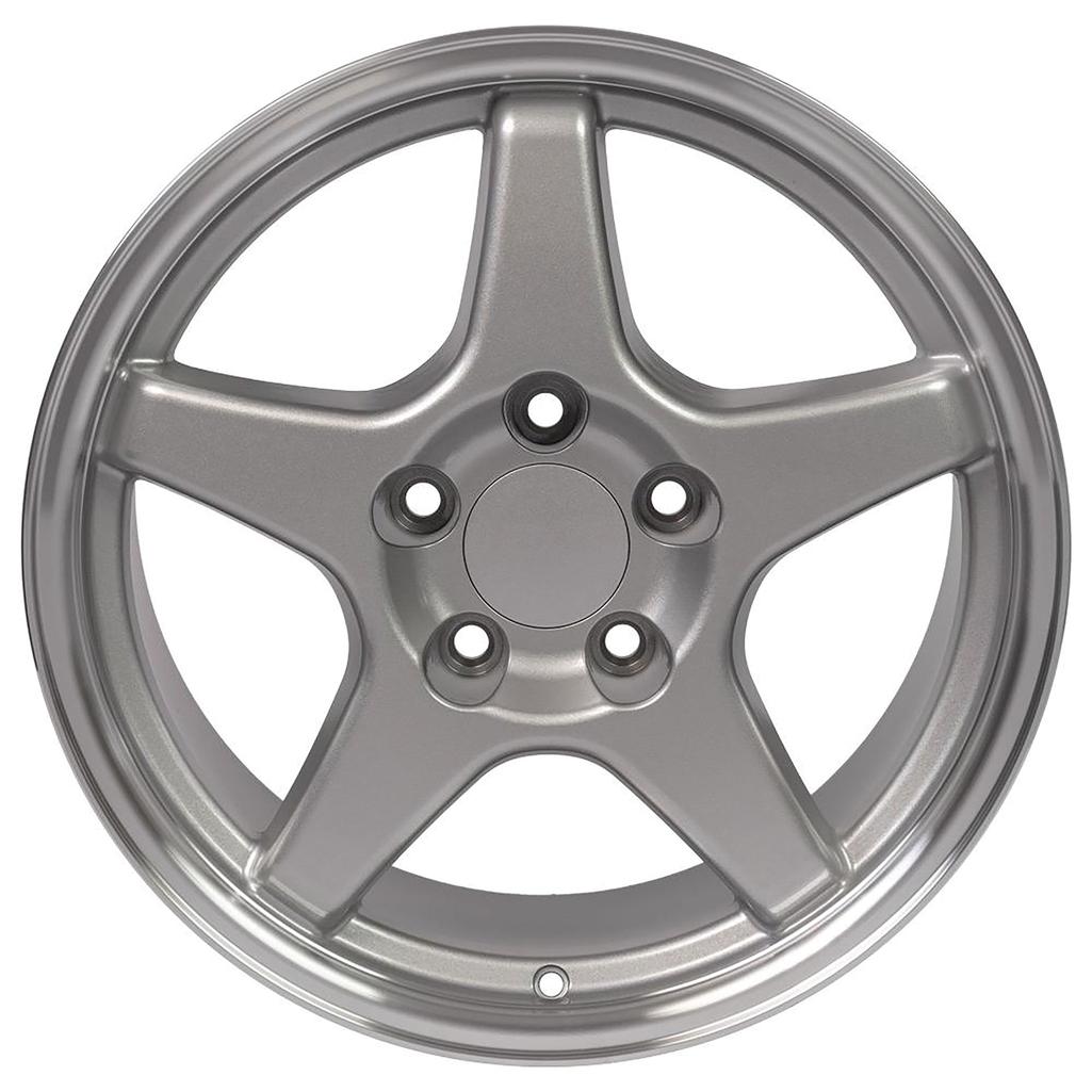 1988-1996 Corvette C4 C4 ZR1 Style Replica Wheel - Silver Machined Lip 17X11