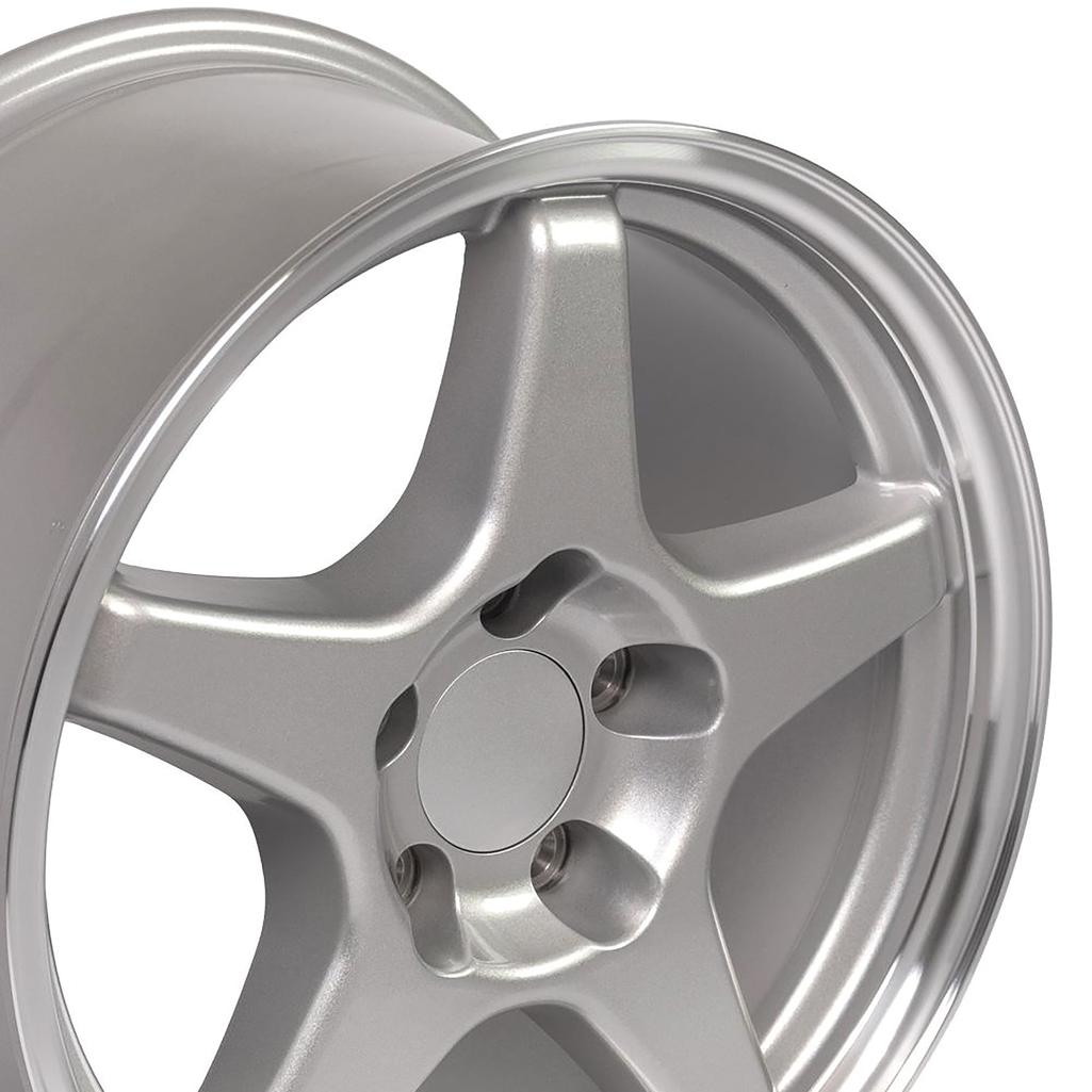 1988-1996 Corvette C4 C4 ZR1 Style Replica Wheel - Silver Machined Lip 17X11