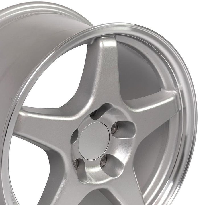 1988-1996 Corvette C4 C4 ZR1 Style Replica Wheel - Silver Machined Lip 17X11