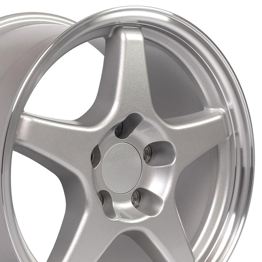 1988-1996 Corvette C4 ZR1 Style Replica Wheel - Silver Machined Lip 17X9.5