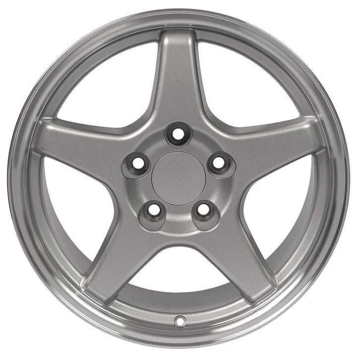 1988-1996 Corvette C4 ZR1 Style Replica Wheel - Silver Machined Lip 17X9.5