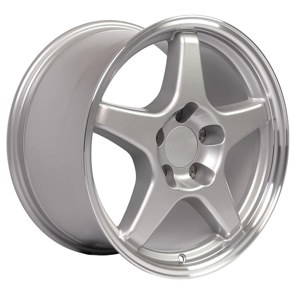 1988-1996 Corvette C4 ZR1 Style Replica Wheel - Silver Machined Lip 17X9.5
