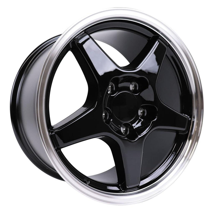 1988-1996 Corvette C4 ZR1 Style Replica Wheel - Black Machined Lip 17X9.5
