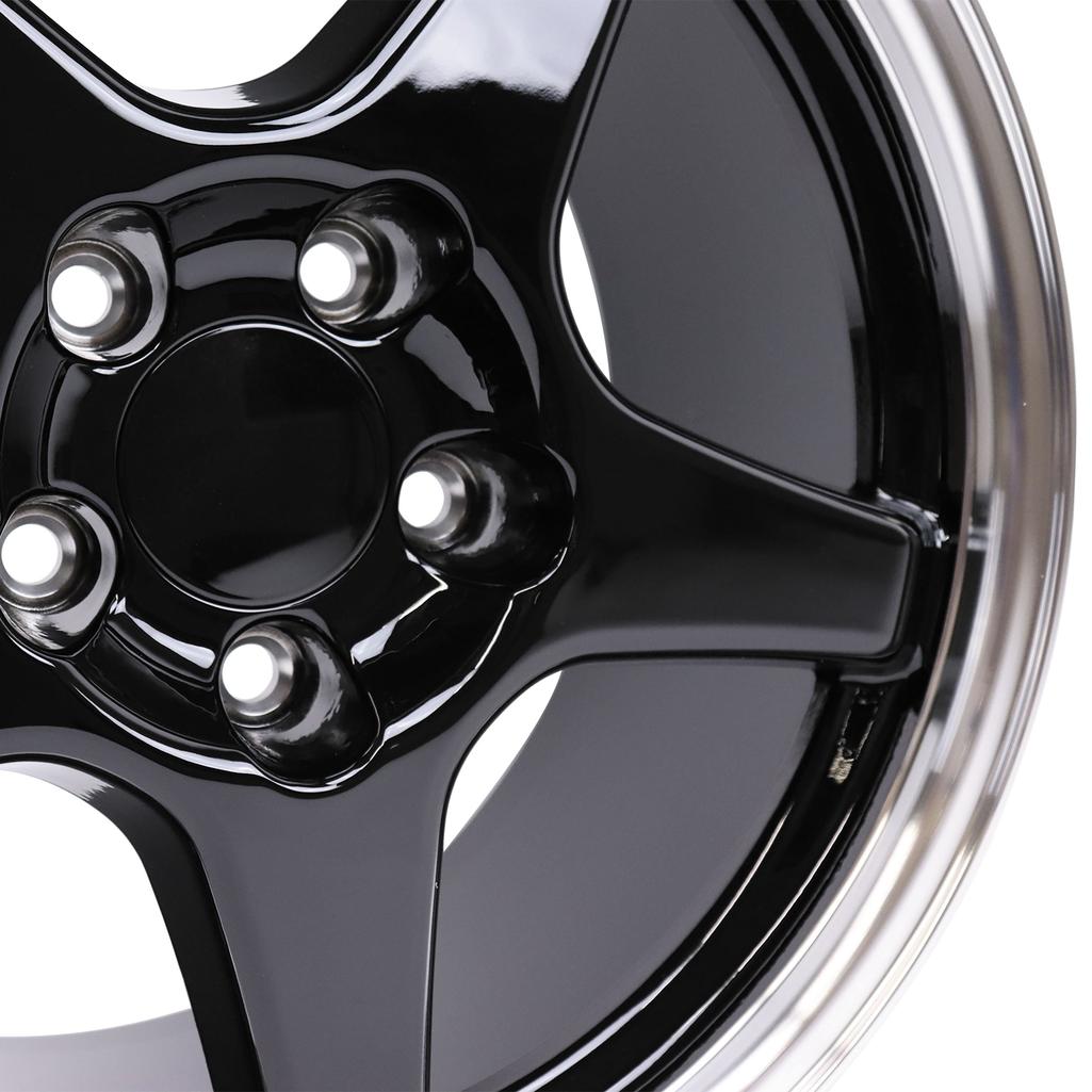 1988-1996 Corvette C4 ZR1 Style Replica Wheel - Black Machined Lip 17X9.5