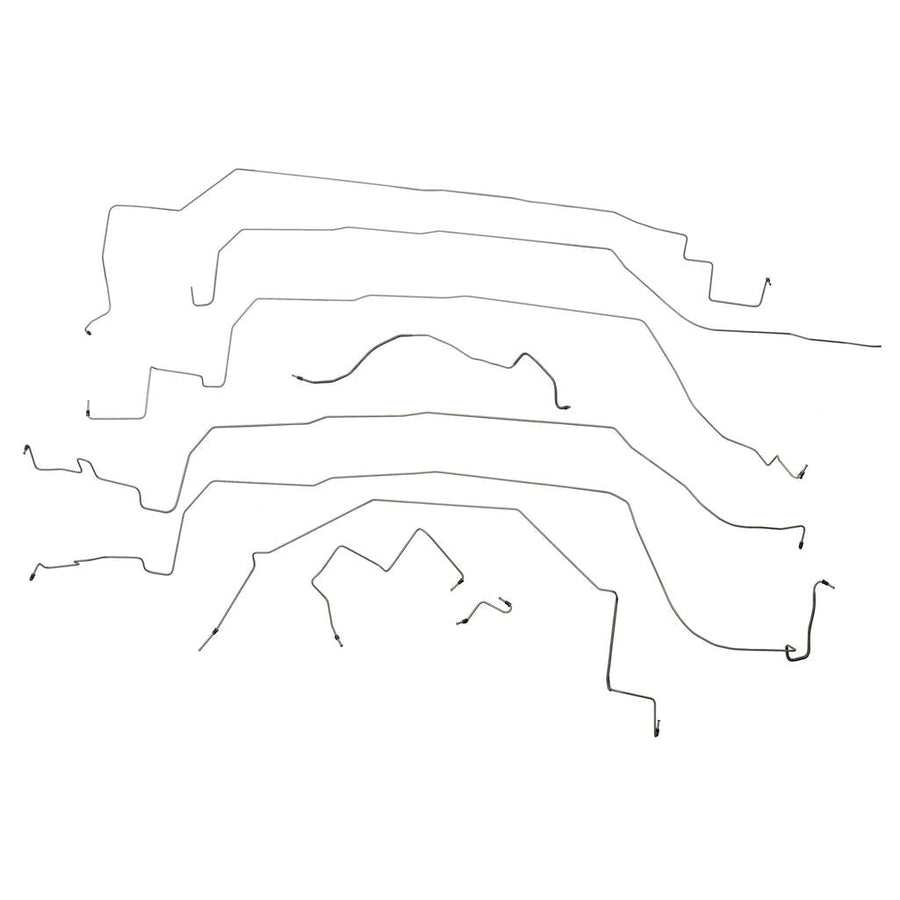 1988-1991 Corvette C4 Complete Brake Line Kit (13 Pc) In SS Steel Material W/SS Braided Hoses