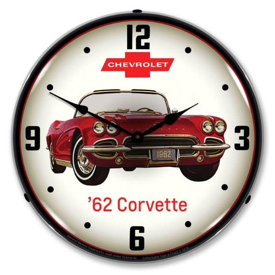 1962 Corvette C1 LED Clock, Red