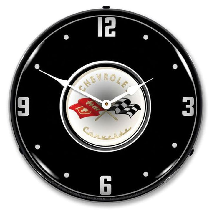 1953-1962 Corvette C1 LED Clock, C1 Black Tie