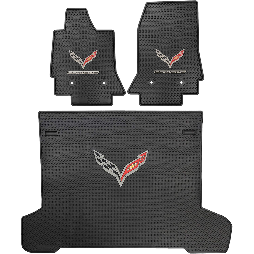 C7 Corvette Lloyd's Signature Rubber/All Weather Floor Mats - Black : C7 2014-2019
