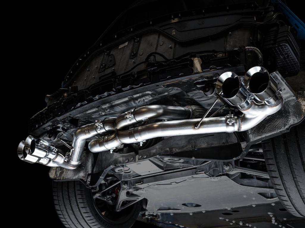 AWE Tuning 2020-2025 Chevrolet Corvette C8 Track Edition Exhaust with Quad Chrome Silver Tips