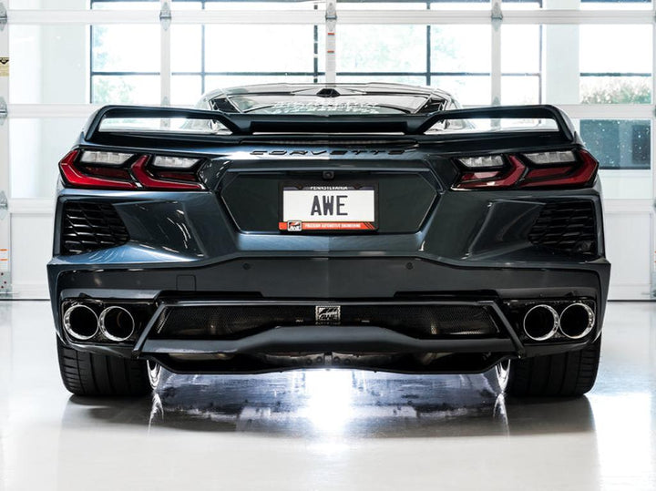 AWE Tuning 2020-2025 Chevrolet Corvette C8 Track Edition Exhaust with Quad Chrome Silver Tips