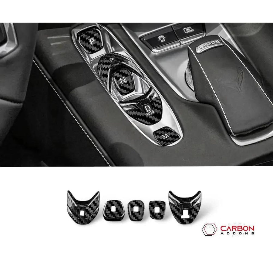 C8 Corvette Carbon Fiber Gear Shift Button Cover