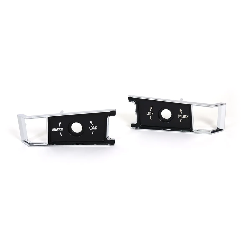1968-1977 Corvette C3 Interior Door Lock Knob Insert Plate Set/Pair