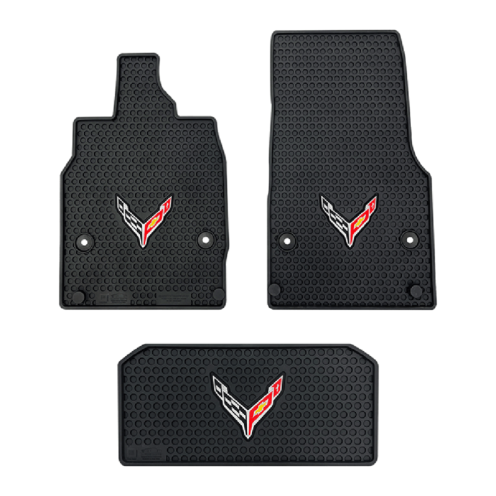 C8 Corvette Lloyd's Rubber/All Weather Floor Mats - Black : C8 2020-2022