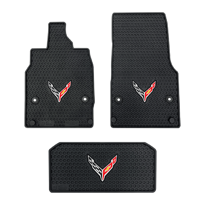C8 Corvette Lloyd's Rubber/All Weather Floor Mats - Black : C8 2020-2022
