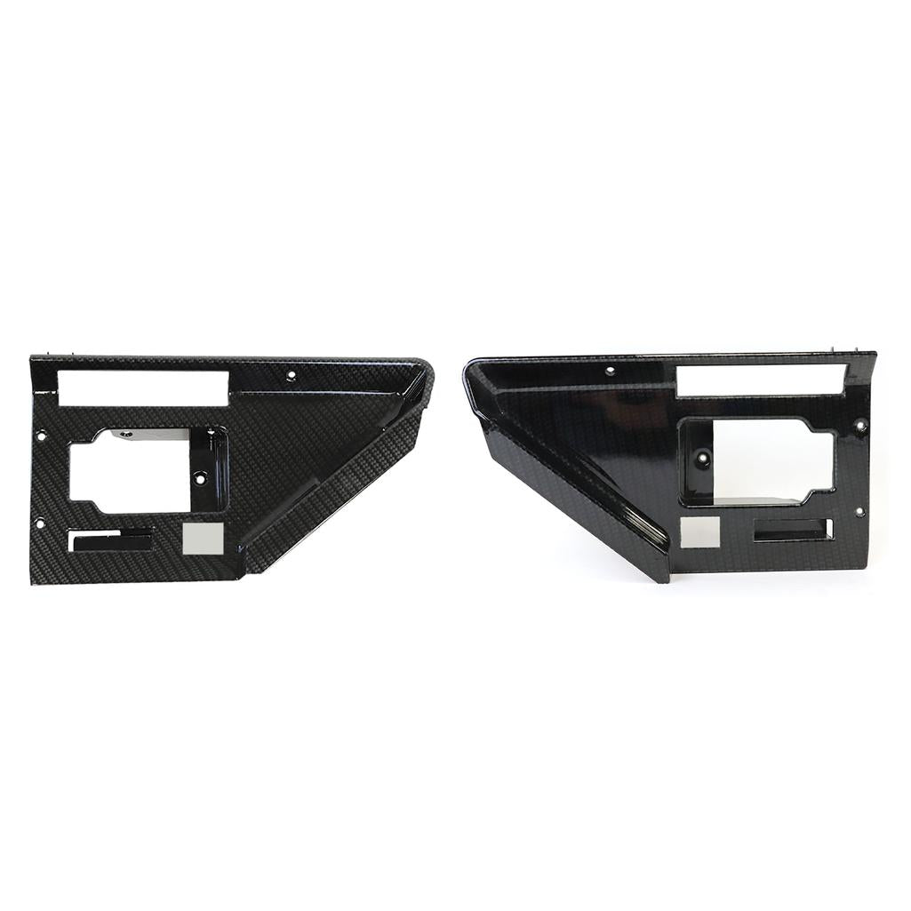 1986-1989 Corvette C4 Hydro Carbon Fiber Door Open Latch Bezel with Power Locks Set - Gloss Finish