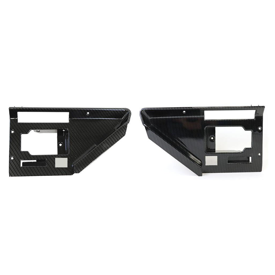 1986-1989 Corvette C4 Hydro Carbon Fiber Door Open Latch Bezel with Power Locks Set - Gloss Finish