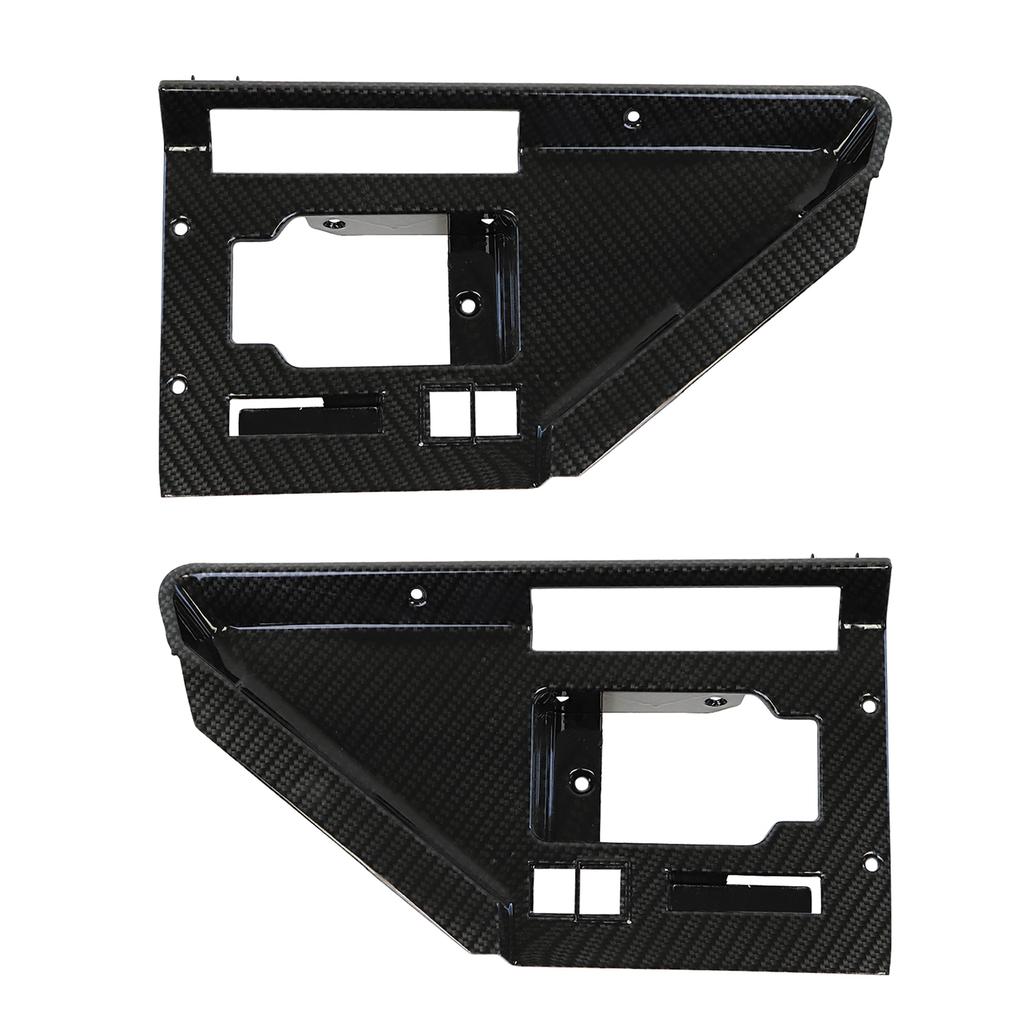 1984-1985 Corvette C4 Hydro Carbon Fiber Door Panel Latch Bezels W/Power Locks - Gloss Finish