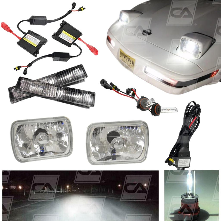 1984-1996 Corvette C4 HID Fog & Headlight Conversion Kit - Diamond Cut/White 6000K/55w Fog&HL Ballasts