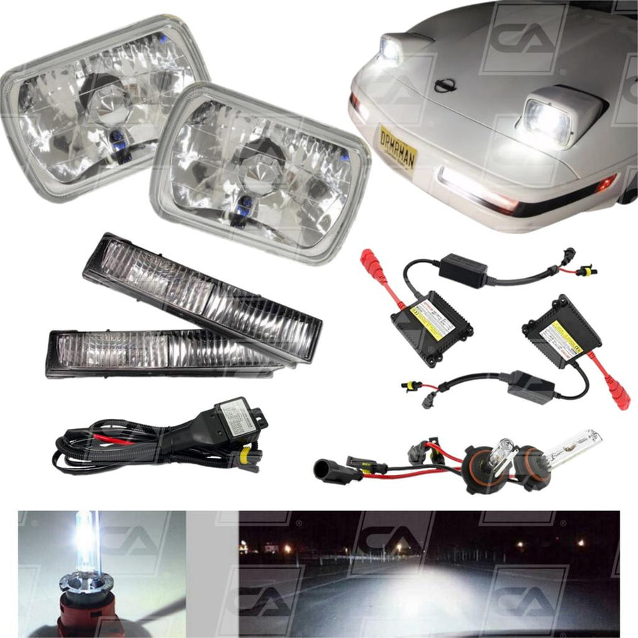 1984-1996 Corvette C4 HID Fog & Headlight Conv Kit - Diamond Cut/Bluish Tint 8000K/55W Fog&HL Ballasts