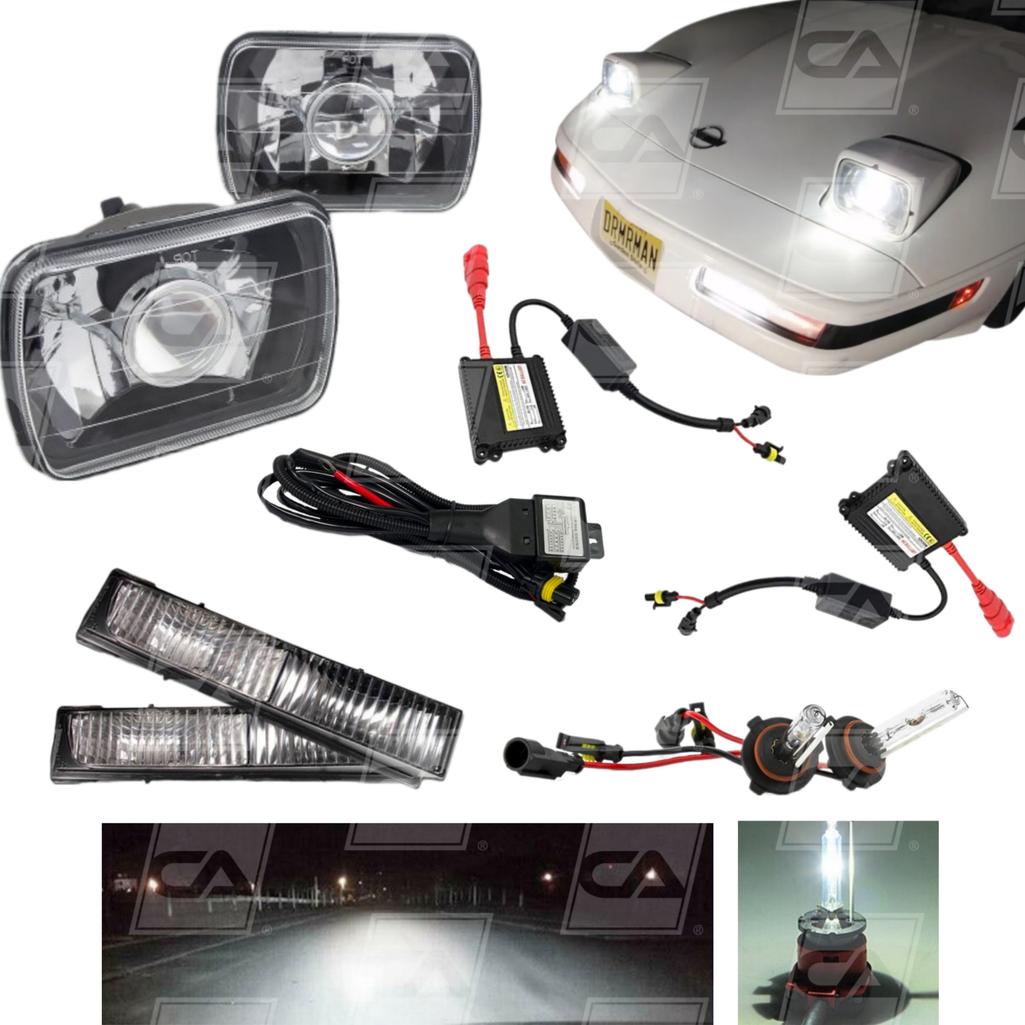 1984-1996 Corvette C4 HID Fog & Headlight Conversion Kit - Proj Lens/White 6000K/55w Fog&HL Ballasts