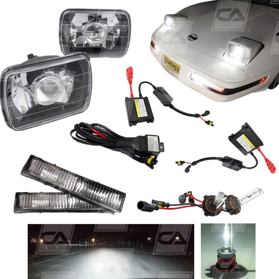 1984-1996 Corvette C4 HID Fog & Headlight Conversion Kit - Proj Lens/White 6000K/55w Fog&HL Ballasts