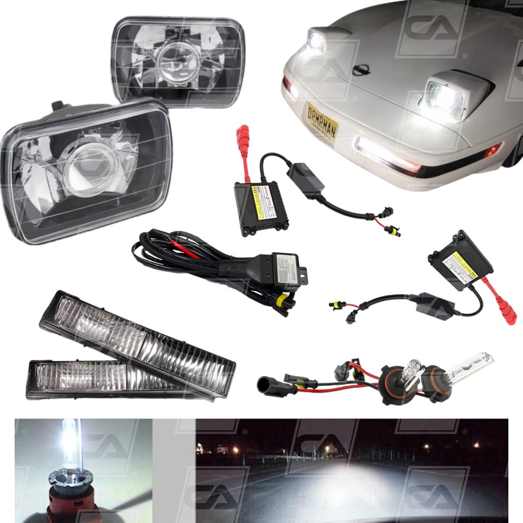 1984-1996 Corvette C4 HID Fog & Headlight Conv Kit - Proj Lens/Bluish Tint 8000K/55w Fog&HL Ballasts