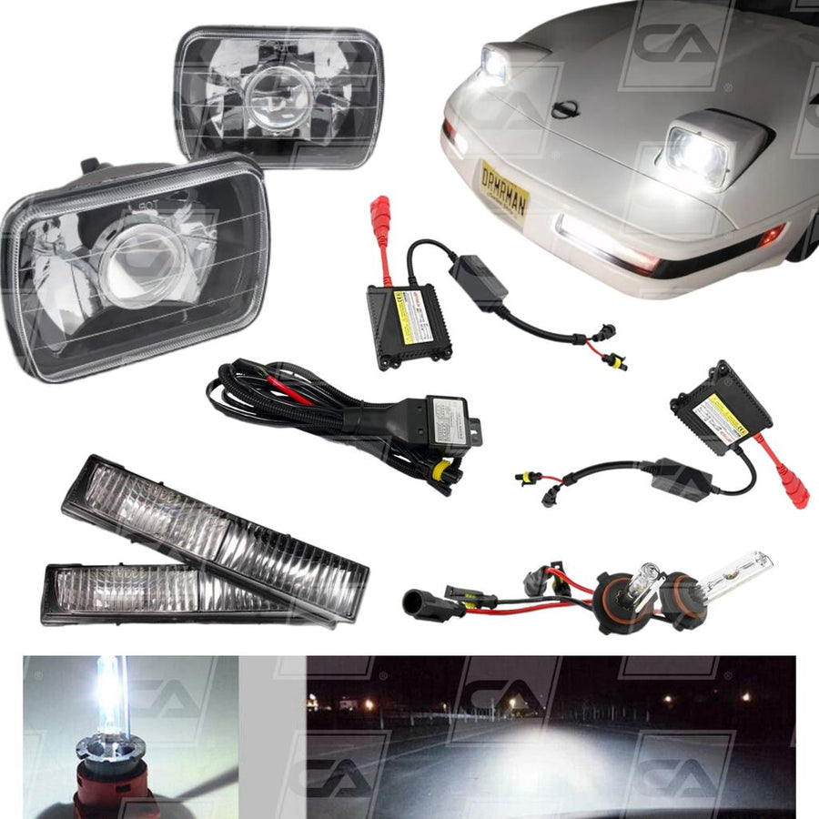 1984-1996 Corvette C4 HID Fog & Headlight Conv Kit - Proj Lens/Bluish Tint 8000K/55w Fog&HL Ballasts