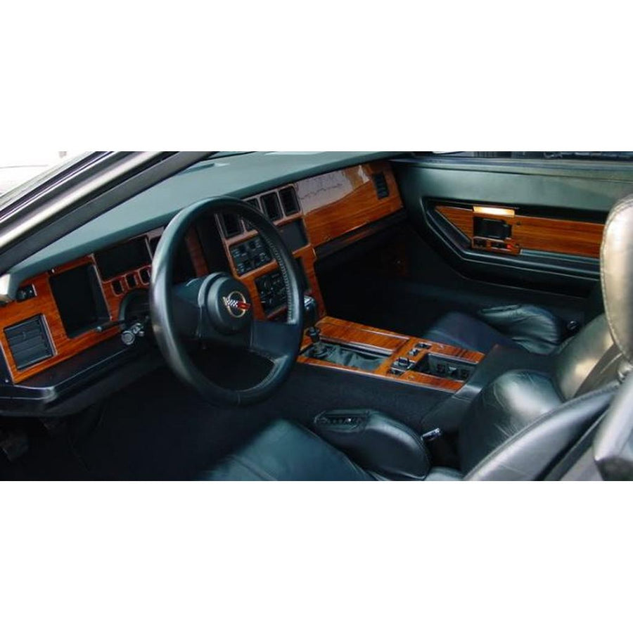 1984-1985 Corvette C4 Dash Kit Rosewood - Manual 4 Speed W/OD Switch On Console (5PC)