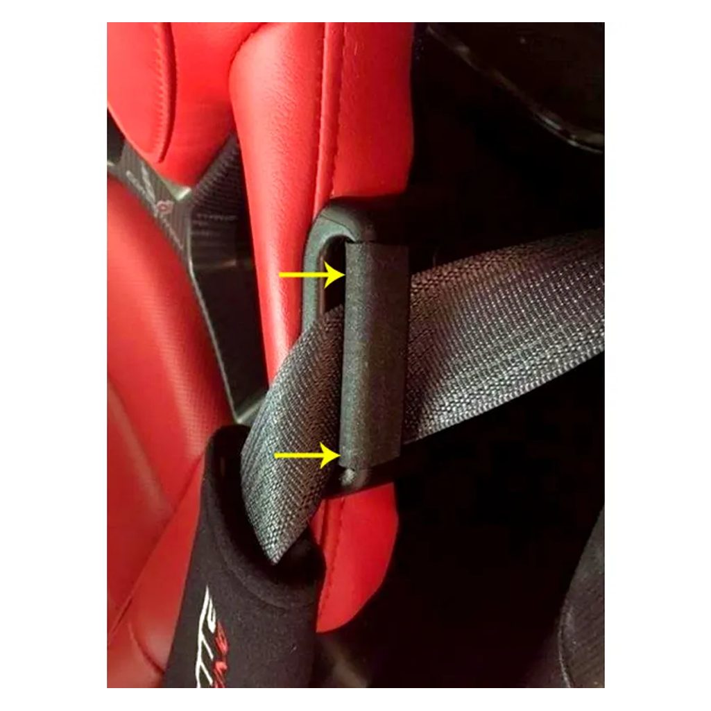 2014-2027 Corvette C7/C8 Seat Belt Guide Anti-Belt Pop Guards - Black - Pair