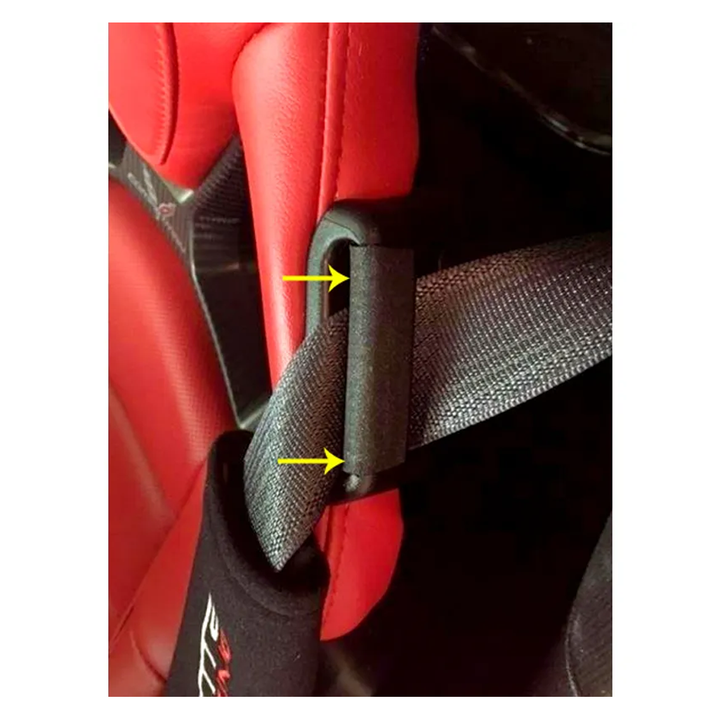 2014-2027 Corvette C7/C8 Seat Belt Guide Anti-Belt Pop Guards - Black - Pair