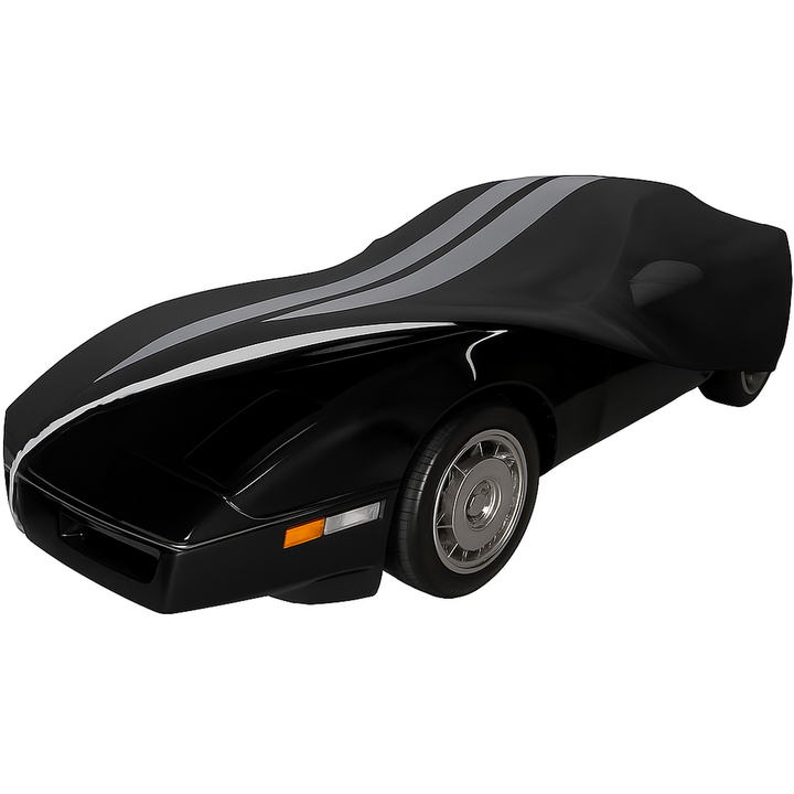 Corvette Ultraguard Plus Car Cover - Indoor/Outdoor Protection - Black W/ Gray Stripes : 1984-1996 C4