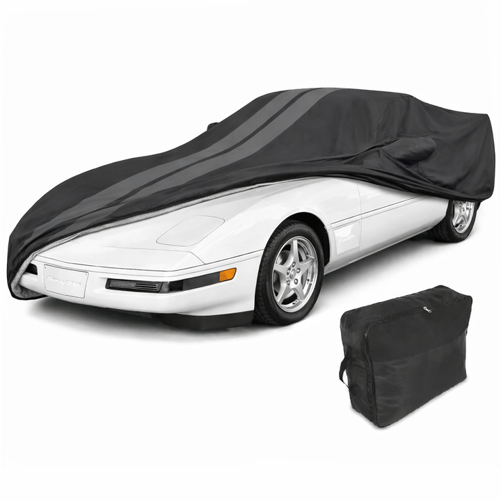 C4 Corvette Ultraguard Plus Car Cover - Indoor/Outdoor Protection - Black W/ Gray Stripes : 1984-1996