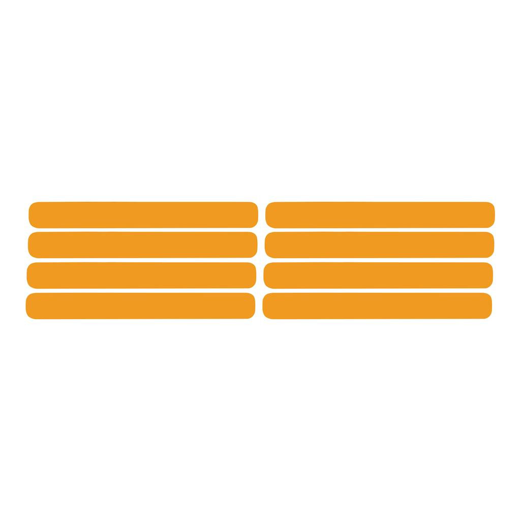 1991-1994 Corvette C4 Side Vent Louver Decals - 8 Pieces Gloss Orange
